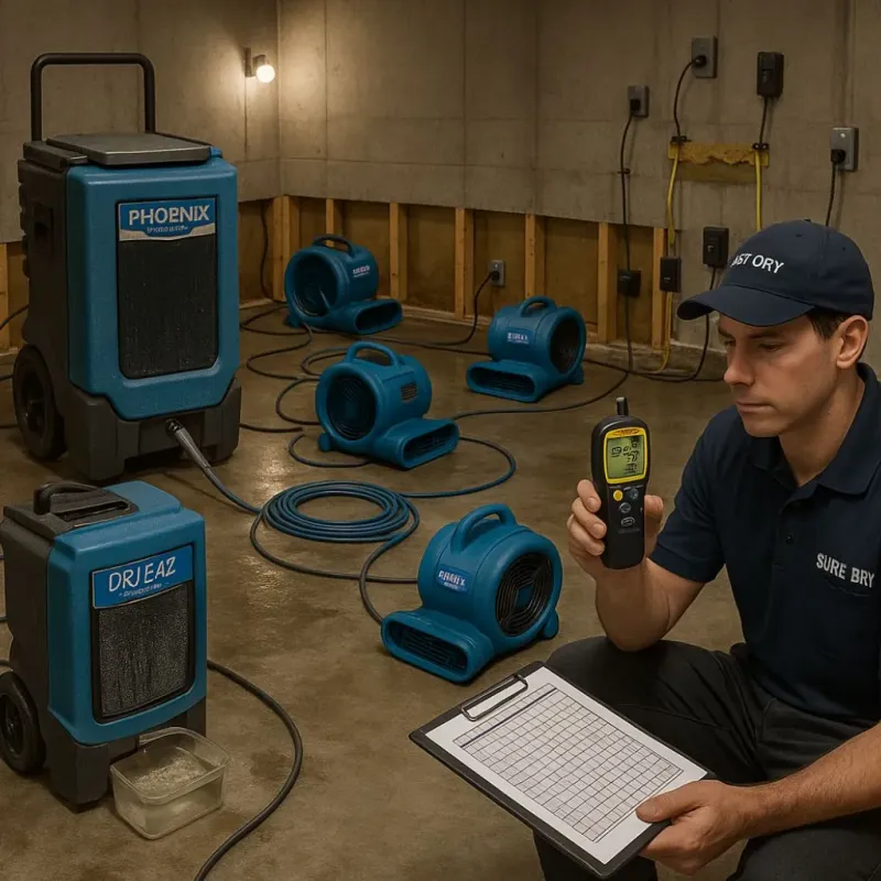 Structural Drying and Dehumidification process in American Canyon, CA